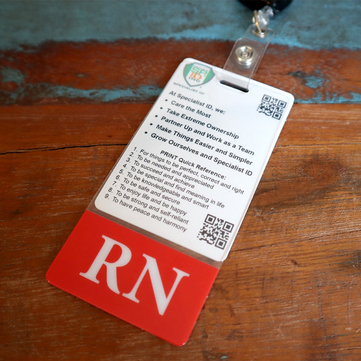 Clear Nurse Badge Buddy RN, LPN, Lvn, RN BSN, Physician, and CNA Vertical Badge Buddy ID Backer