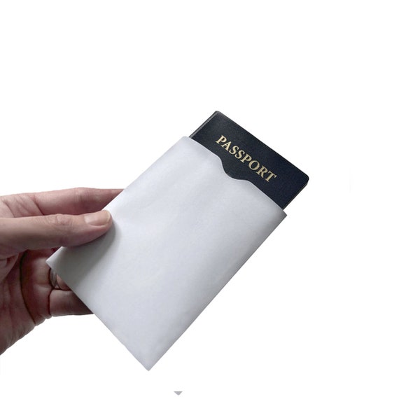 RFID Passport Sleeve - Free USA Shipping! - Identity Theft Passport Holder Protector with 13.56 MHz Signal Blocking Protection for Travel