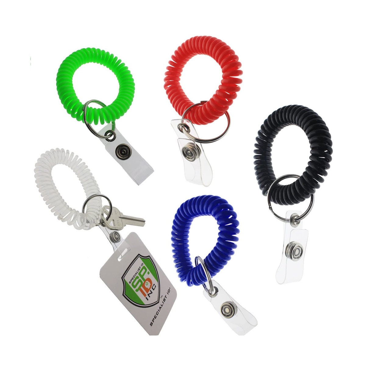 30 Pieces Wrist Coil Keychain 10 S Wrist Stretchable Spiral Blet Key Chain  Key Ring Spiral H Coils For Gym Pool Id Badg