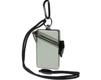 Witz Card Holder Case with Lanyard and Clip -  Waterproof See Through Case for ID Badge, Credit Cards, Key & Cash - Beach, Pool Accessory