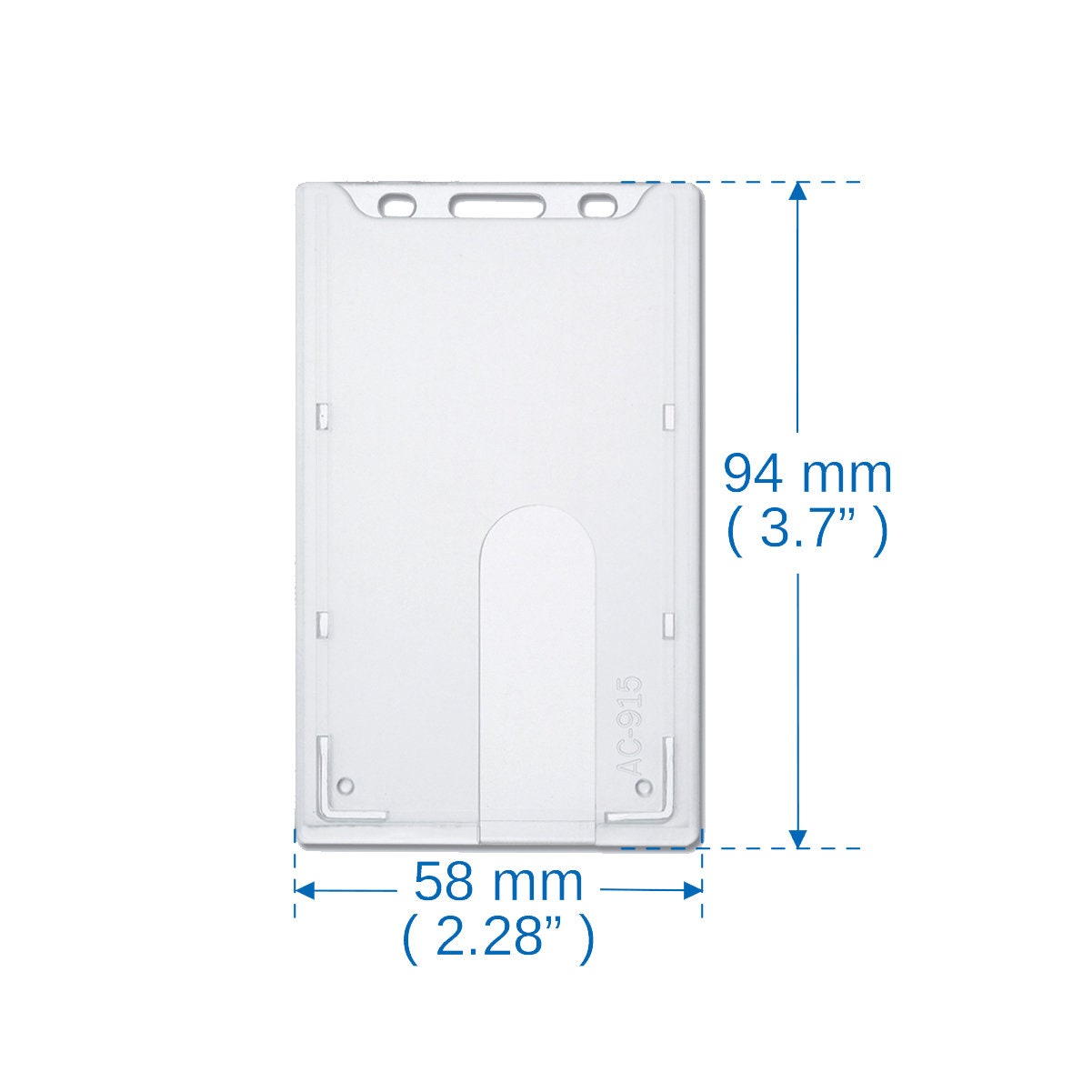 Hard Plastic Badge Holder Vertical Top Load Clear Rigid ID Case  polycarbonate/single Card by Specialist ID AC-915 