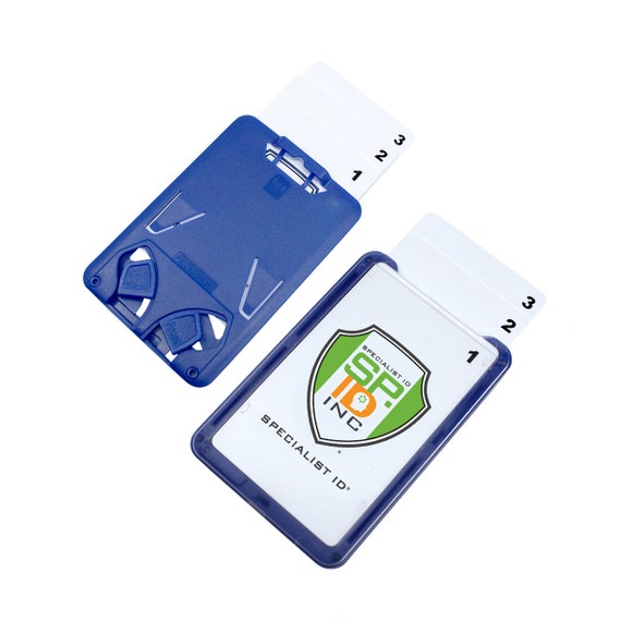 Aazon.co : 2Pcs Sliding ID Badge Holder Pink ID Card Holders Hard Plastic Vertical Card Case - View #8
