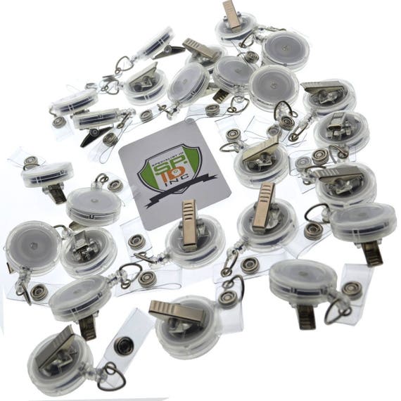 100 Clear Badge Reels - ! - Swivel Pinch Clip ( 360 Alligator) Retractable ID Holders - Bulk Crafting Supplies (2120-7621-Q100)