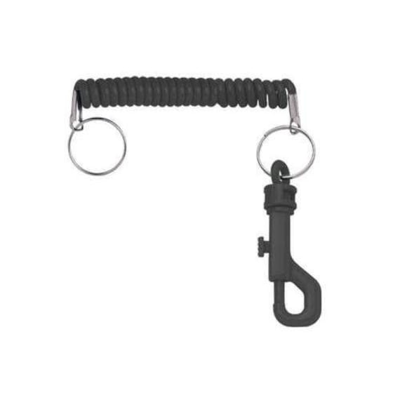 5 Pack Black Bungee Coil Cords With Key Chain Ring Free Shipping