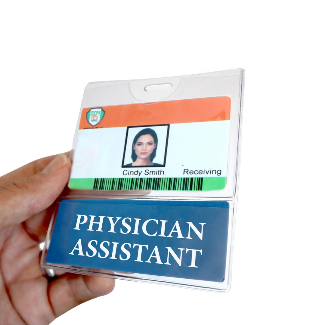 Horizontal Physician Assistant Badgebottom - 2 in 1 Vinyl Badge Buddy ...