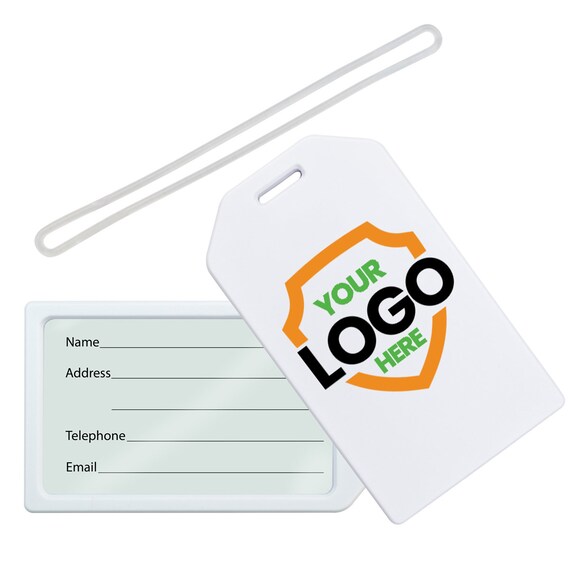 Bulk 10 Pack Custom Luggage Tags Add Your Logo or Image Customize