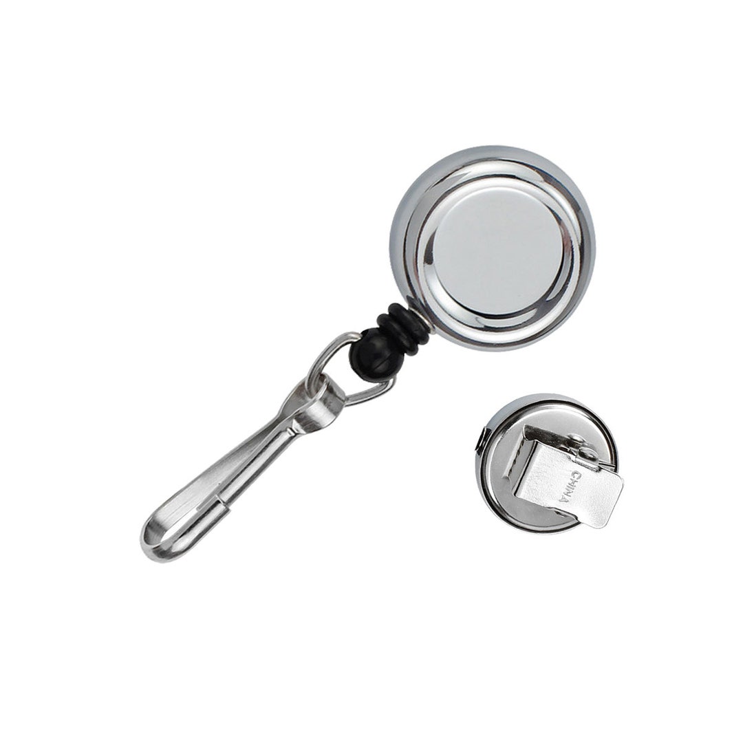 Mini Retractable Badge Reel Small and Heavy Duty ID Holder Strong Spring  Clip Cute Silver Chrome DIY Bling Decorations Crafting Supply -  Canada