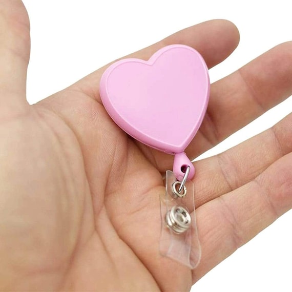 100 Pack Pink Heart Badge Reel FREE SHIPPING Retractable Badge Holder W/  360 Alligator Pinch Clip Cute Heart Shaped Reel for Nurse -  Canada