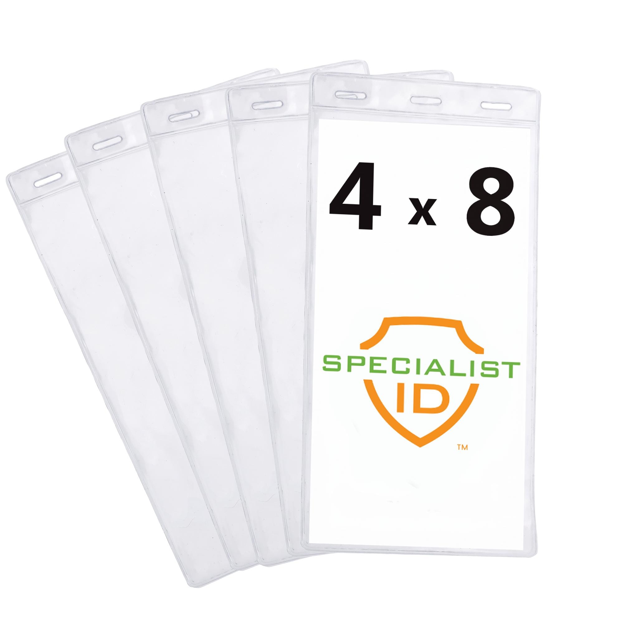 5 Pack - 4x8 Plastic Ticket Holders - Extra Large Vinyl Pouches