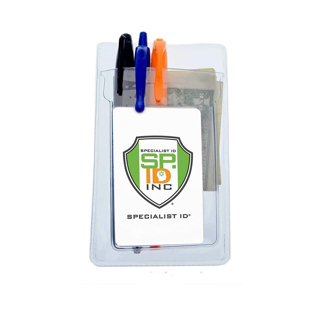 5 Pocket Protectors for Pens With Badge Holder Vertical Pouch for Lab ...
