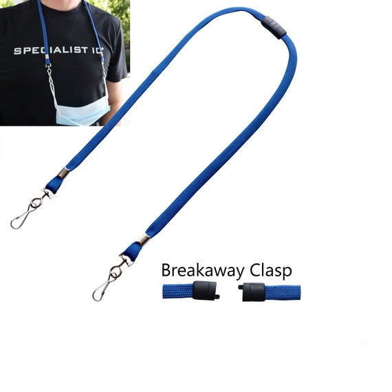 5 Pack Face Mask Lanyard Safety Breakaway Clasp & Ear Saver Holder W J  Clips 14 1/2 Length Adult Size Free Shipping Royal Blue 