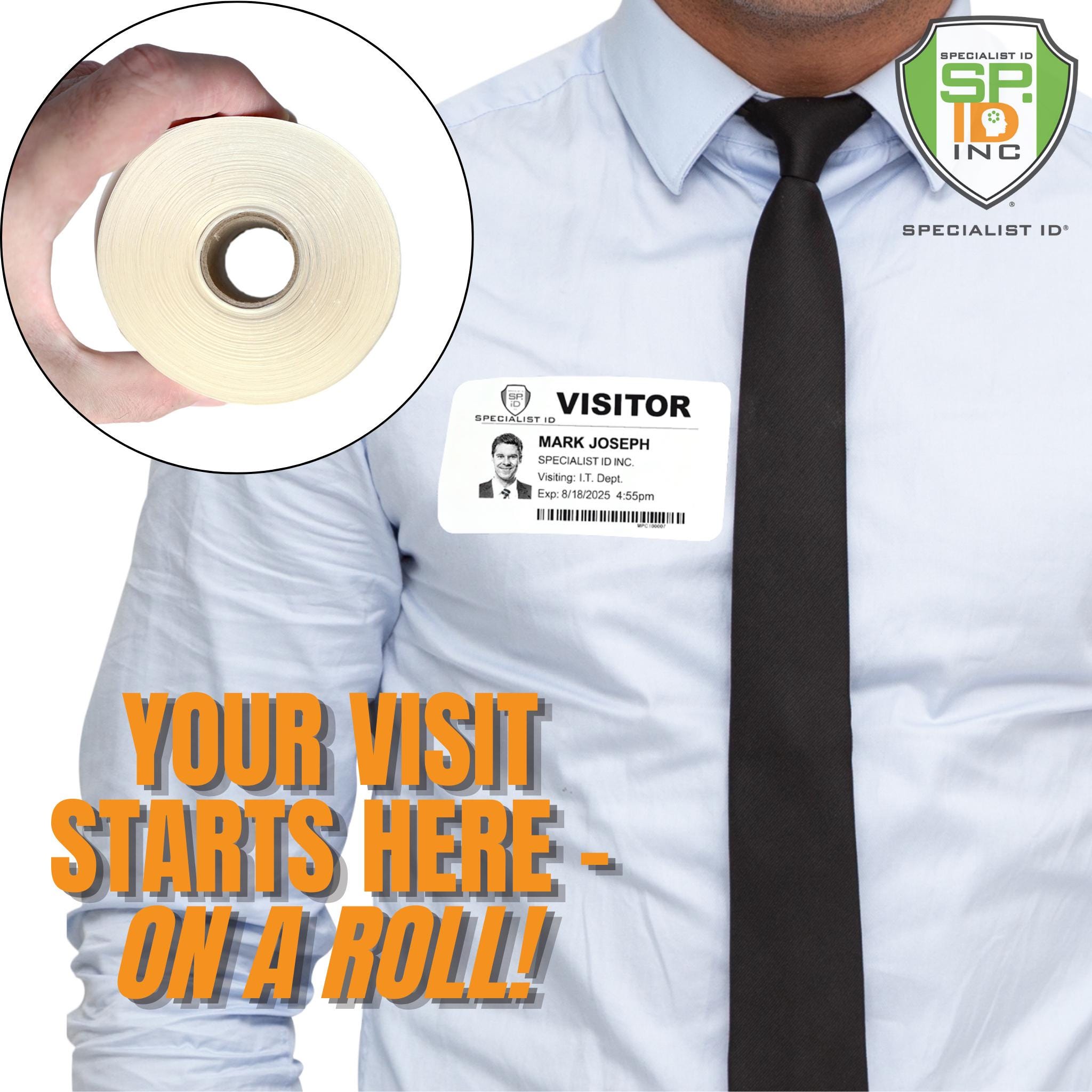 Expiering Sticker Printable Self Expiring Visitor Badge Sticker Rolls for Direct Thermal ...
