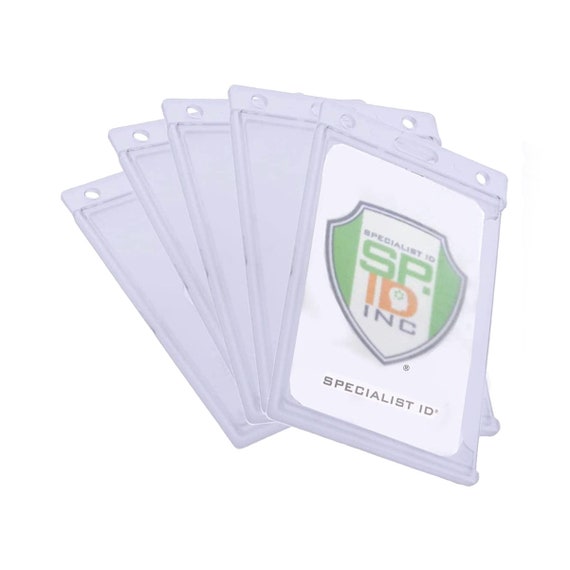 Bulk 100 Pack - Clear Vertical Large 4x6 Credential ID Badge