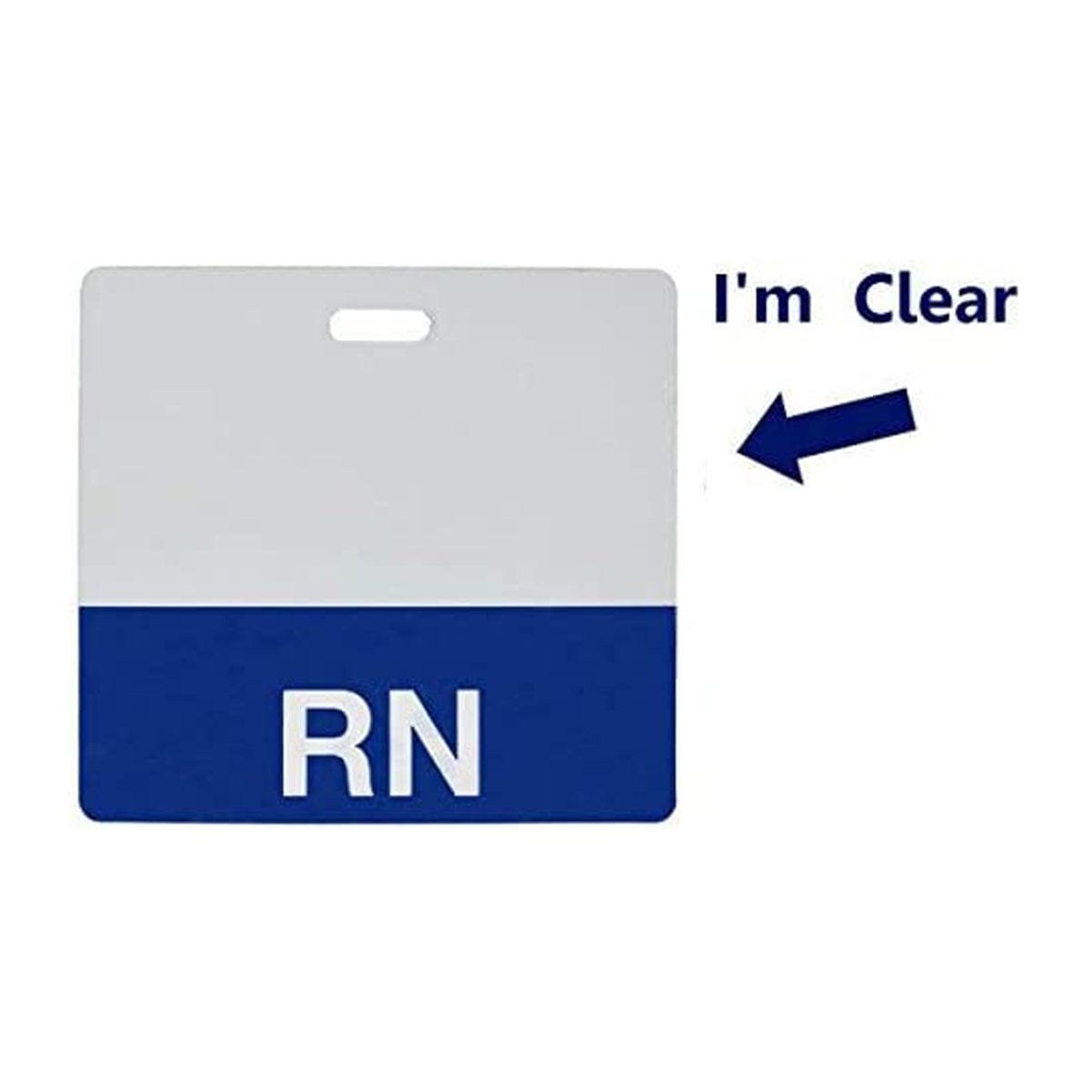 Clear Blue RN Badge Buddy Free Shipping Badge Buddies for Registered Nurses  Wear Behind Horizontal ID Badge Role Identifier 