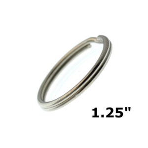 10 Large Key Rings  - 1 1/4&quot; Heat Treated & Lead Free Metal Keyring - By Specialist ID  - 1.25 Inch / 32 mm (SPID-9240-Q10) - Free Shipping!