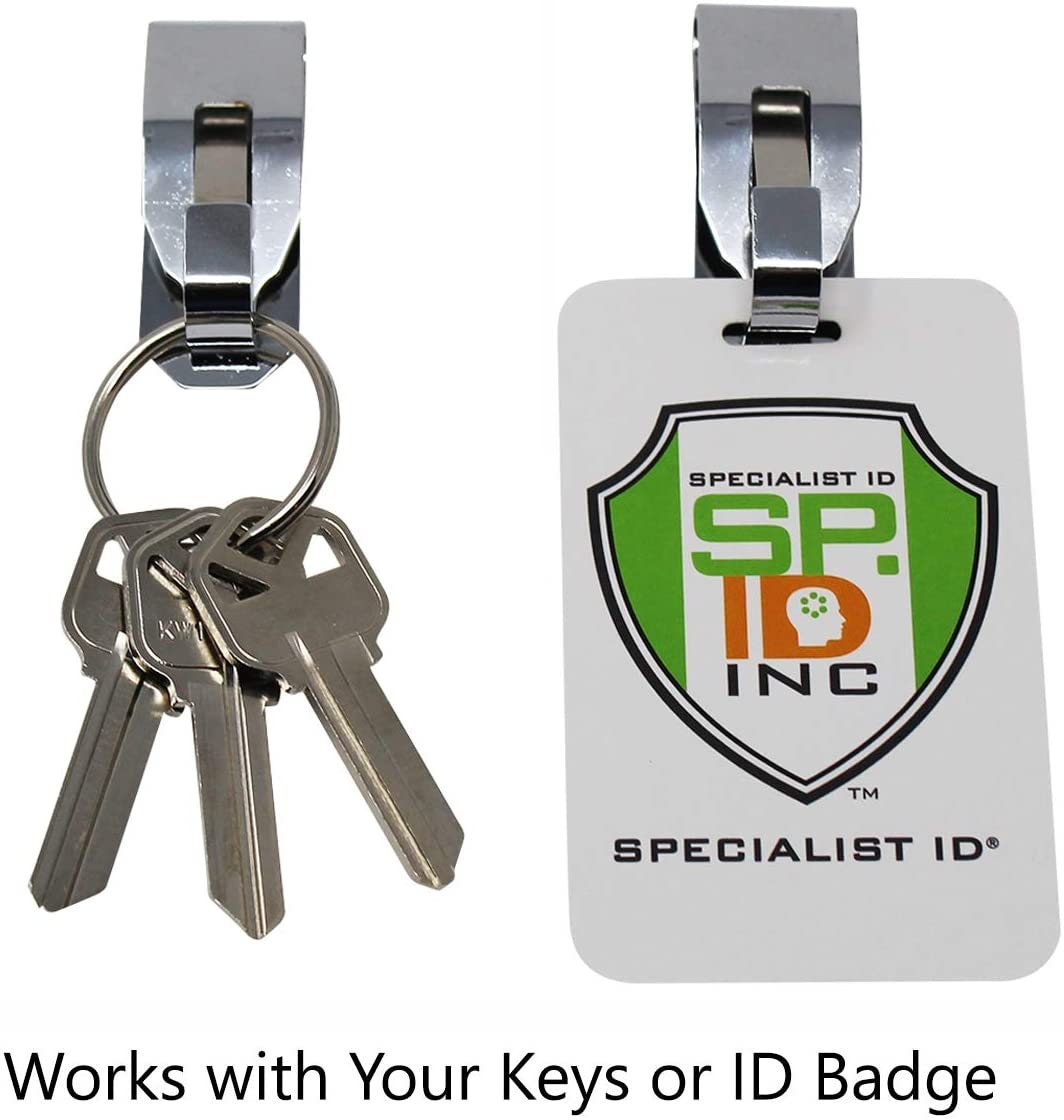 Deezio Belt Key Holder Key Ring Security Belt Clip-On Key Chain, Pack of 2