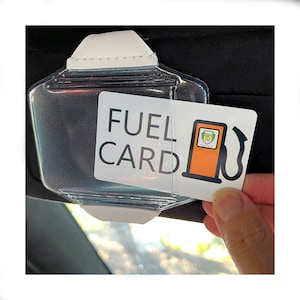 Heavy Duty Visor Fuel & Insurance Card Holder with Clear Vinyl Pocket - Car / Truck Accessories for Interior Holds Receipts, Log and More