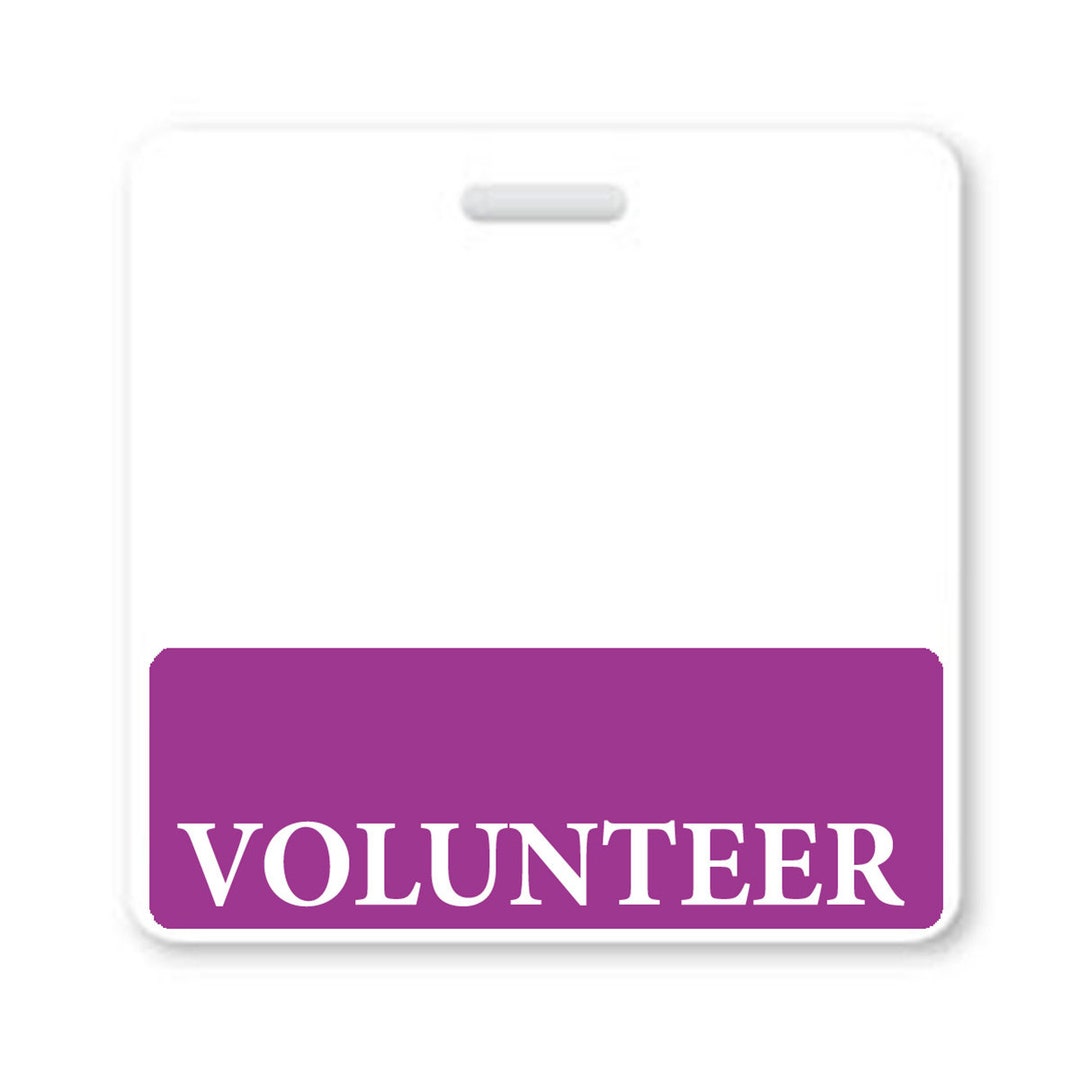 VOLUNTEER Badge Buddy Free Shipping ID Badge Backer for Volunteers