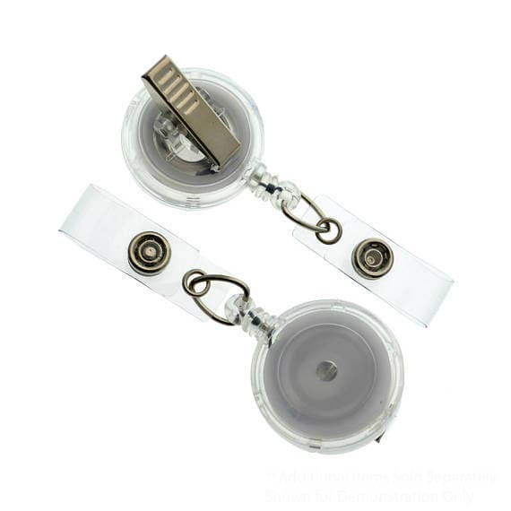 100 Clear Badge Reels Free Shipping SWIVEL Pinch Clip 360
