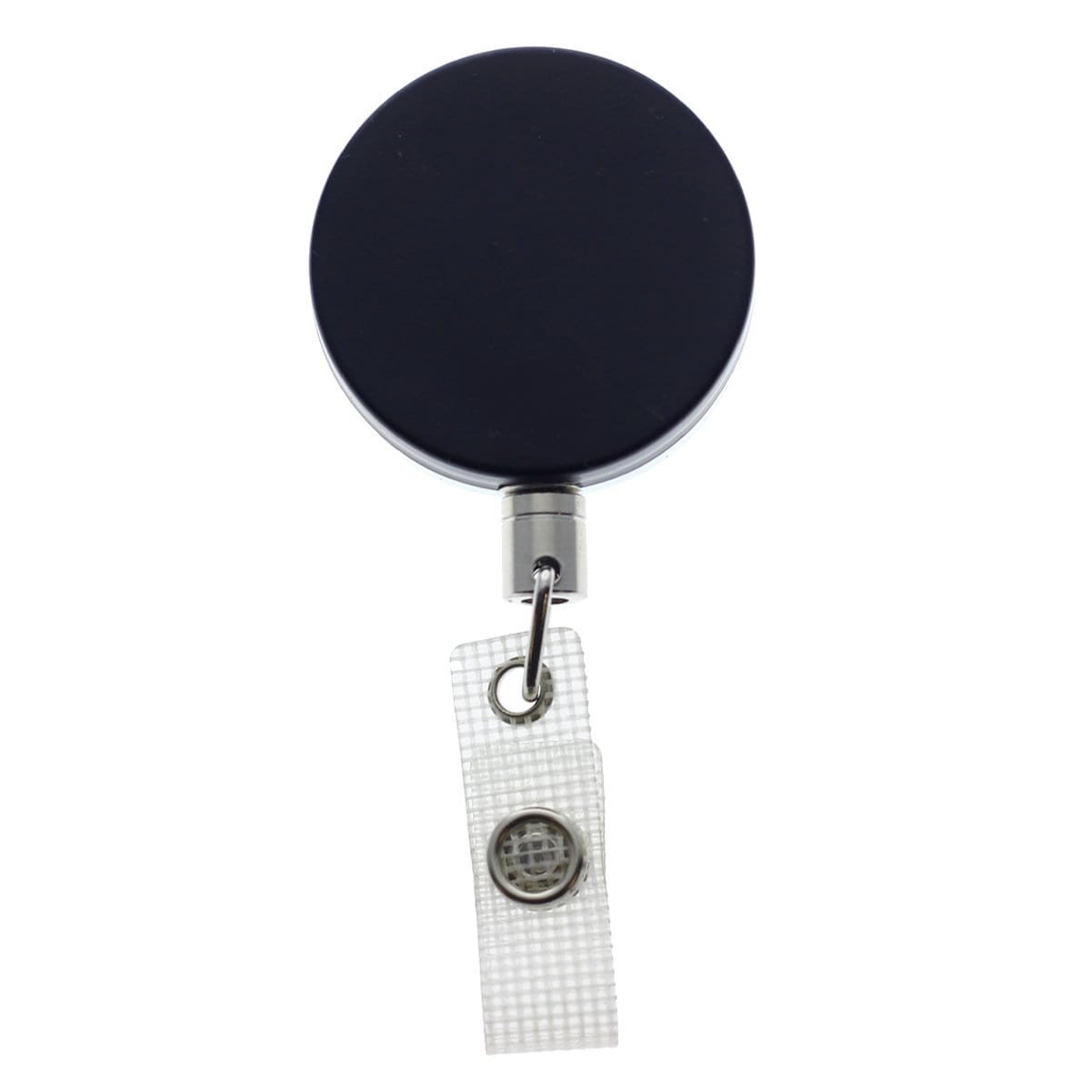 Retractable Badge Reel with Steel Chain Link Cable - ! - Heavy Duty Metal Badge Holder with Belt Clip & Vinyl Strap for ID and Keys