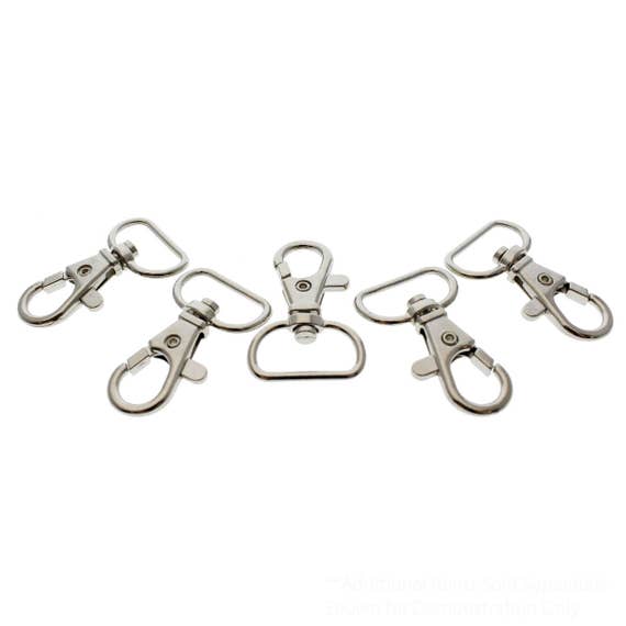 100 Metal Lobster Claw Clasps Free Shipping 1.5 Inch Silver Tone