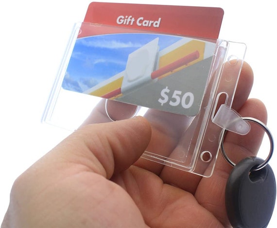 plastic card holder keychain