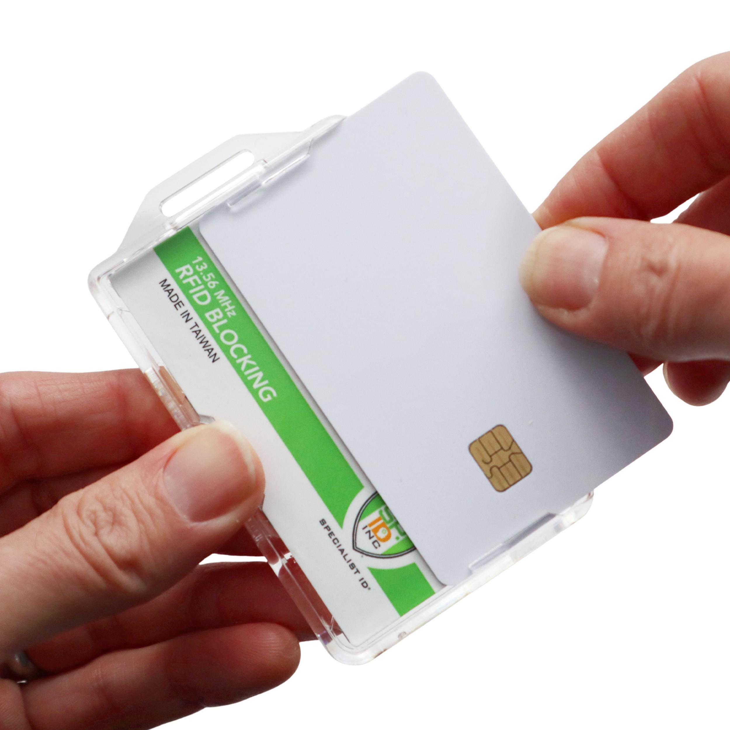 RFID Badge Holder - Dual-sided Smart Card Protector for CAC, TWIC, Piv ...