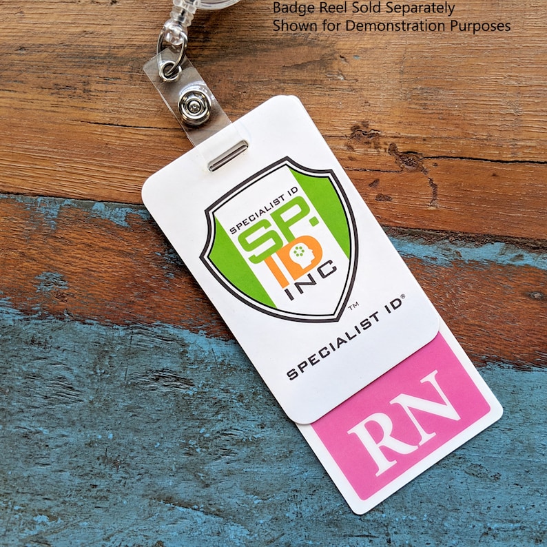 Pink RN Badge Buddy bb-rn-Pink-V Free Shipping! Wear Behind VERTICAL ID Badge Hot Pink Badge Buddy for Registered Nurses