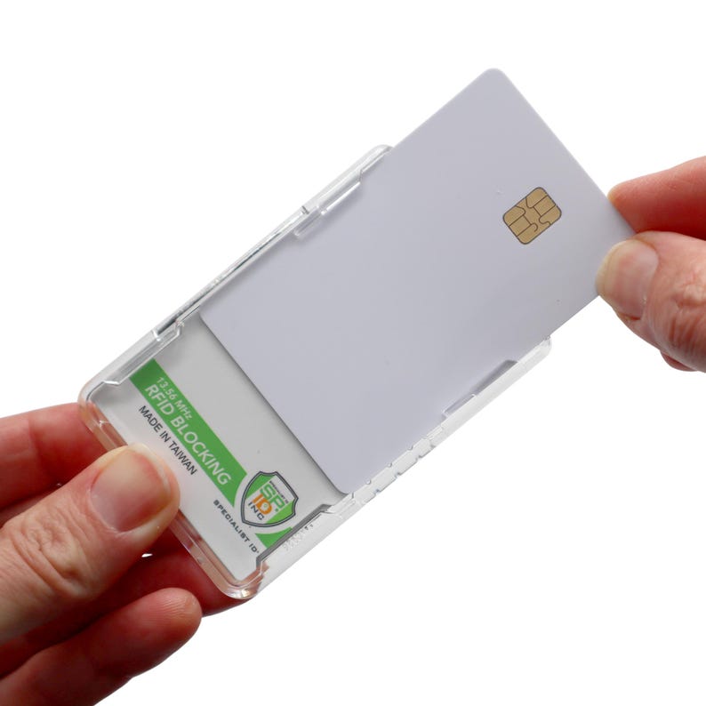 RFID Badge Holder - Dual-sided Smart Card Protector for CAC, TWIC, Piv ...