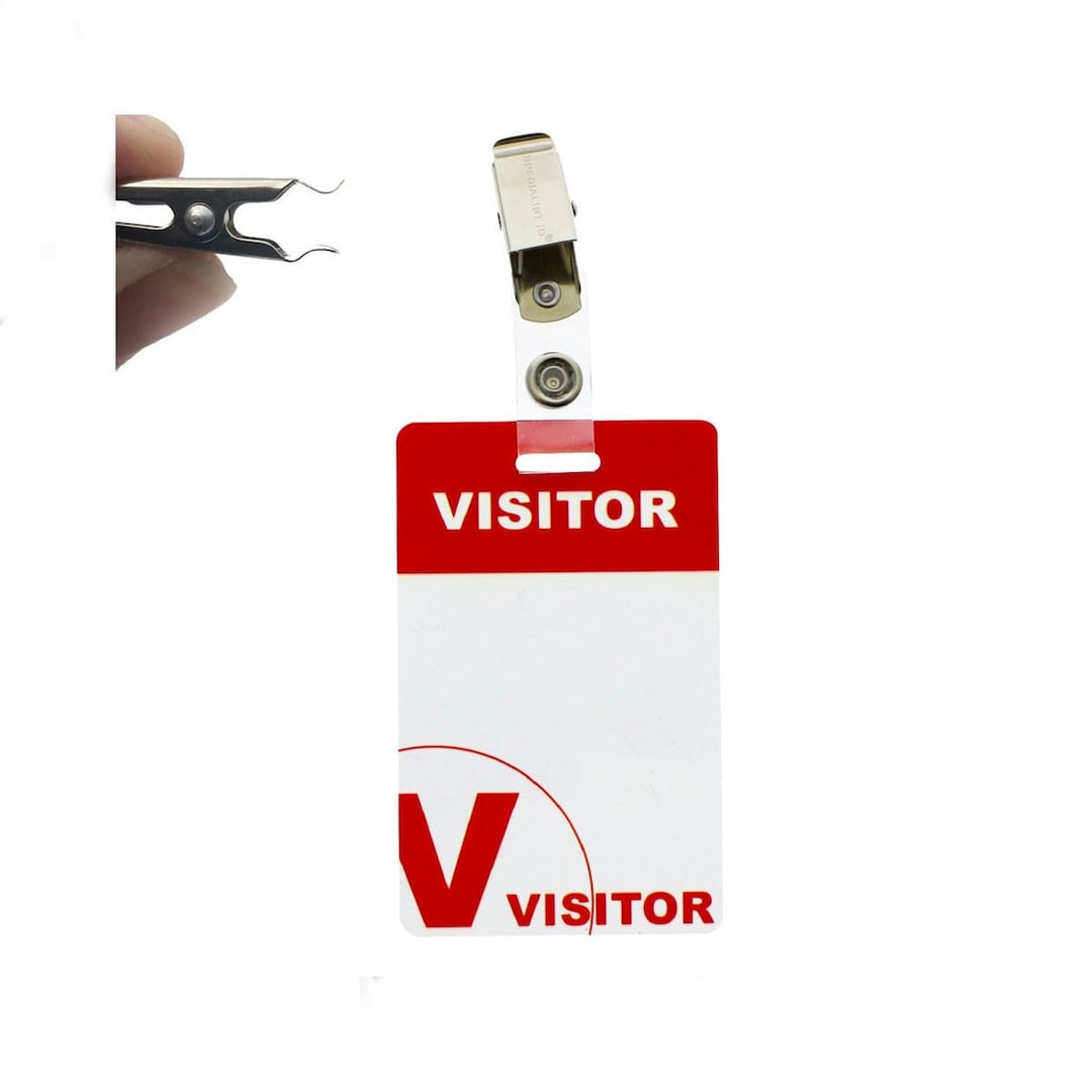 5 Visitor Badges With Clips Plastic Reusable Custom Name Badge Tag With