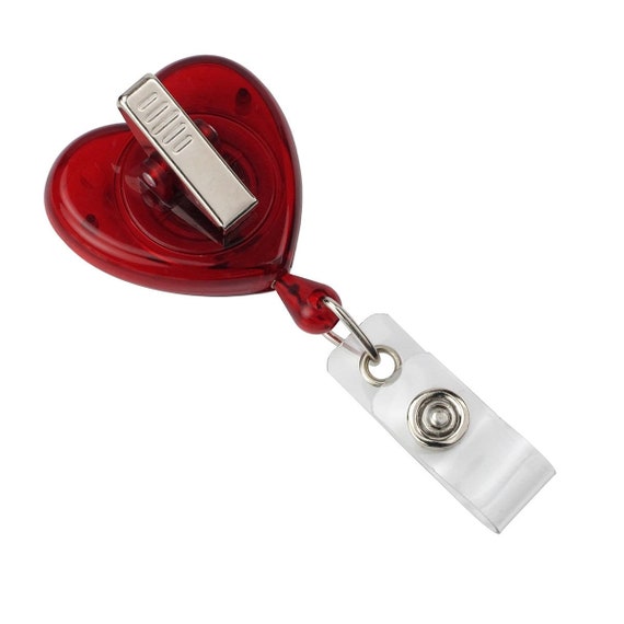 10 Pack Red Heart Badge Reel FREE SHIPPING Retractable Badge Holder W/ 360  Alligator Pinch Clip Cute Heart Shaped Reel for Nurse -  Canada