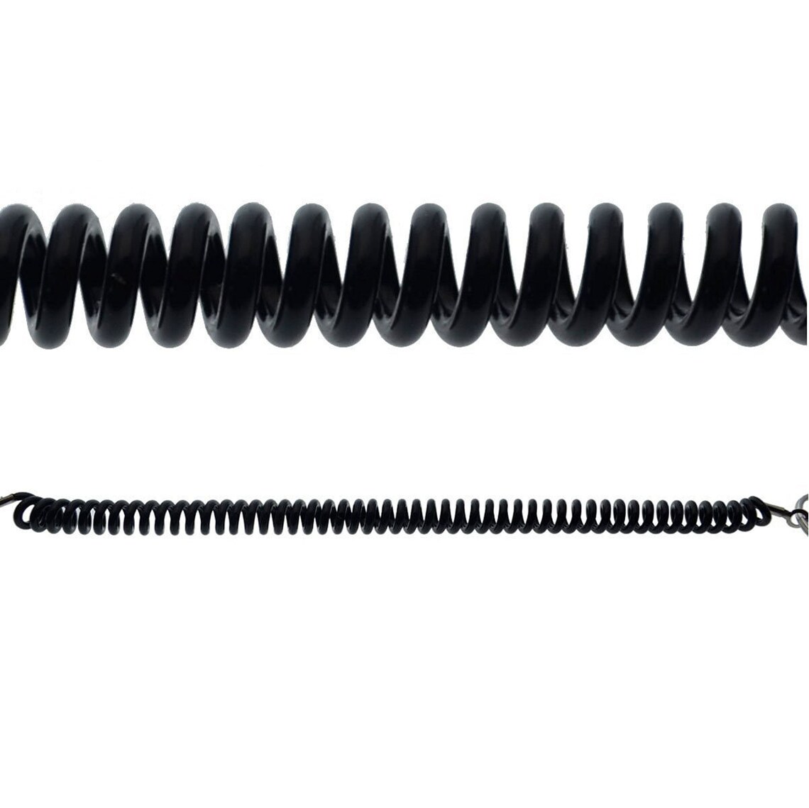 5 Pack - Black Bungee Coil Cords With Key Chain Ring - Free Shipping ...