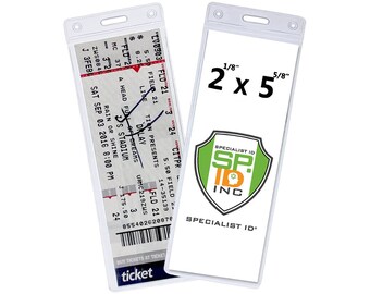 10 Pack - 2 1/8 X 5 5/8 Plastic Ticket Stub Holders - Free Ship