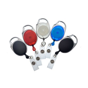 25 Pack - Retractable Badge Reel - Carabiner Attachment - Vinyl Strap Clip Badge Holder - Cute Stylish Modern Oval Badge Reels for Nurses