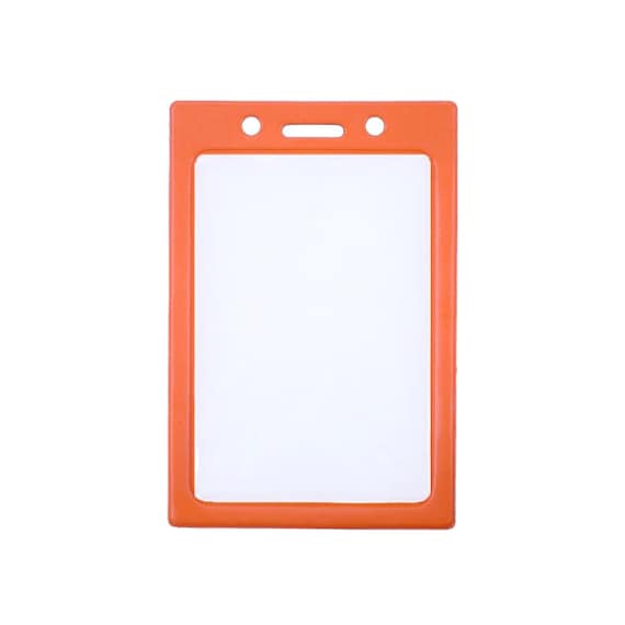 Orange Credit Card Size Vertical Colored Frame Badge Holders - 100pack Orange Credit Card Size Vertical Colored Frame Badge Holders - 100pack