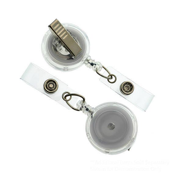 10 Clear Badge Reels - Free Shipping!! - SWIVEL Pinch Clip ( 360 Alligator) Retractable ID Holders  - Bulk Crafting Supplies (2120-7621-Q10)