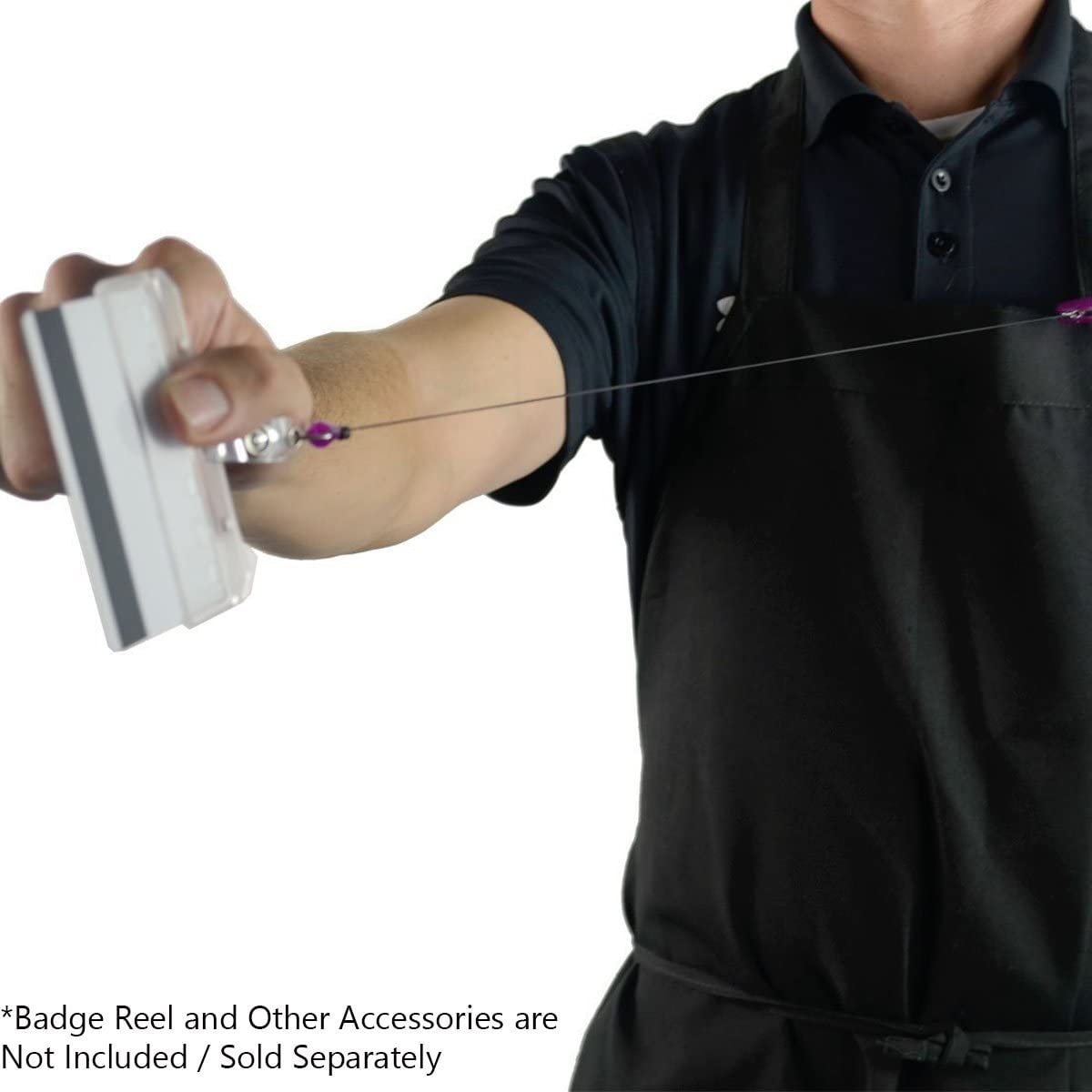 Employee ID Badge Holder - Retractable Reel Clear Sleeve