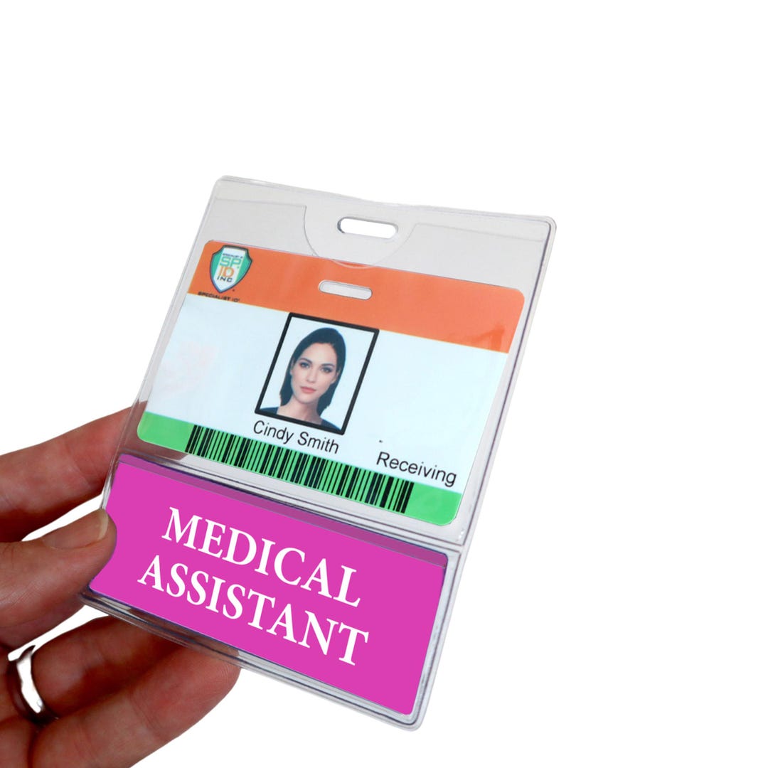 Horizontal Medical Assistant Badgebottom - 2 in 1 Vinyl Badge Buddy ...