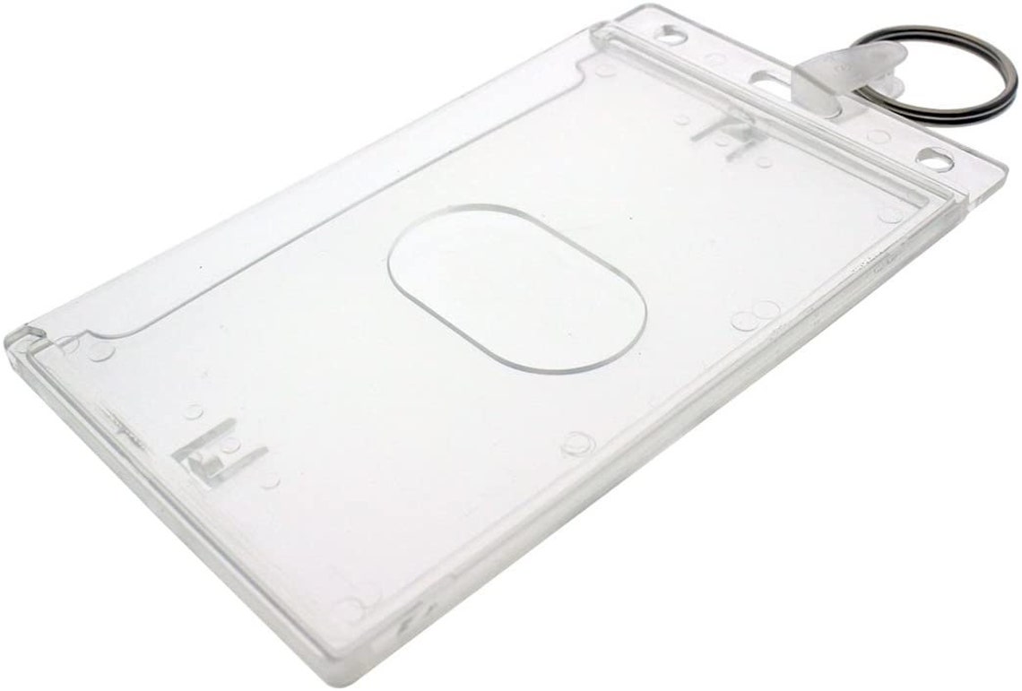 2 Pack keychain Card Holder Rigid Hard Plastic Badge Case Etsy