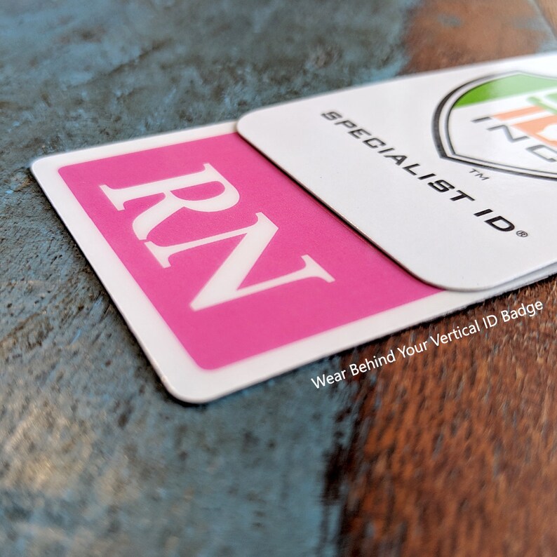 Pink RN Badge Buddy bb-rn-Pink-V Free Shipping! Wear Behind VERTICAL ID Badge Hot Pink Badge Buddy for Registered Nurses