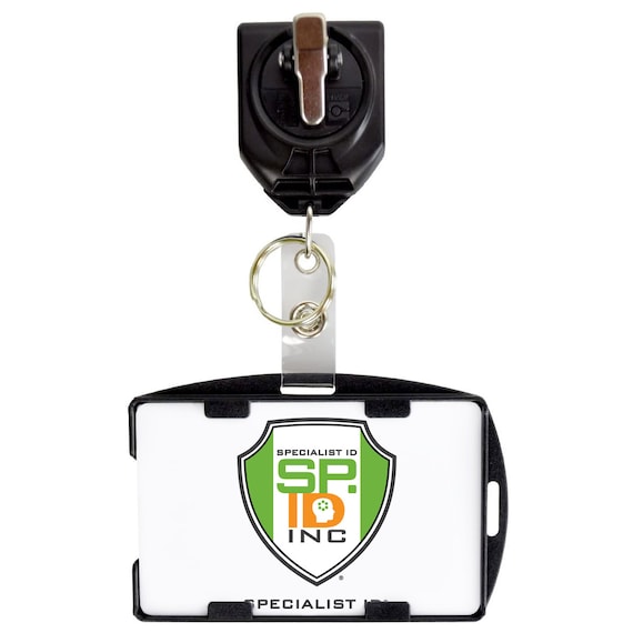 Badge Holder for Two Cards - Dual Sided - Vertical Top Load Open