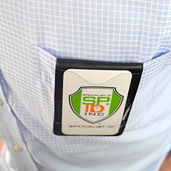 Magnetic Pocket Badge Holder Double Sided 2 Credit Card Size Holder  Vertical, Vinyl Fold Over Shirt Pocket or Belt Hold Photo, Work ID -   Canada