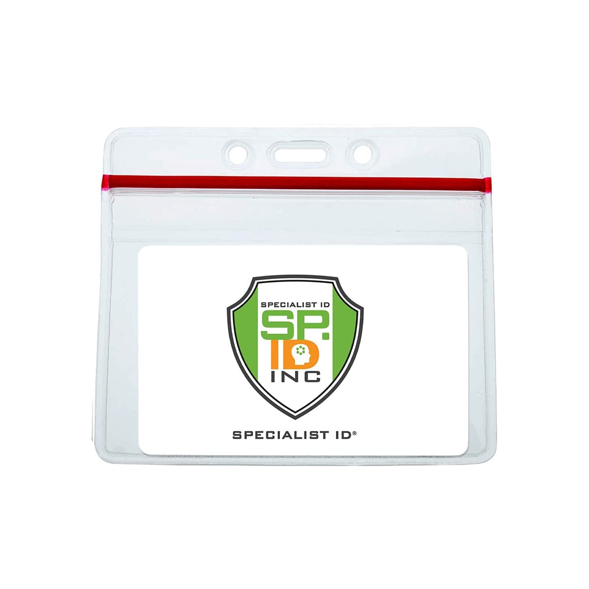 25 Horizontal ID Badge Holders - Heavy Duty Vinyl, Water Resistant