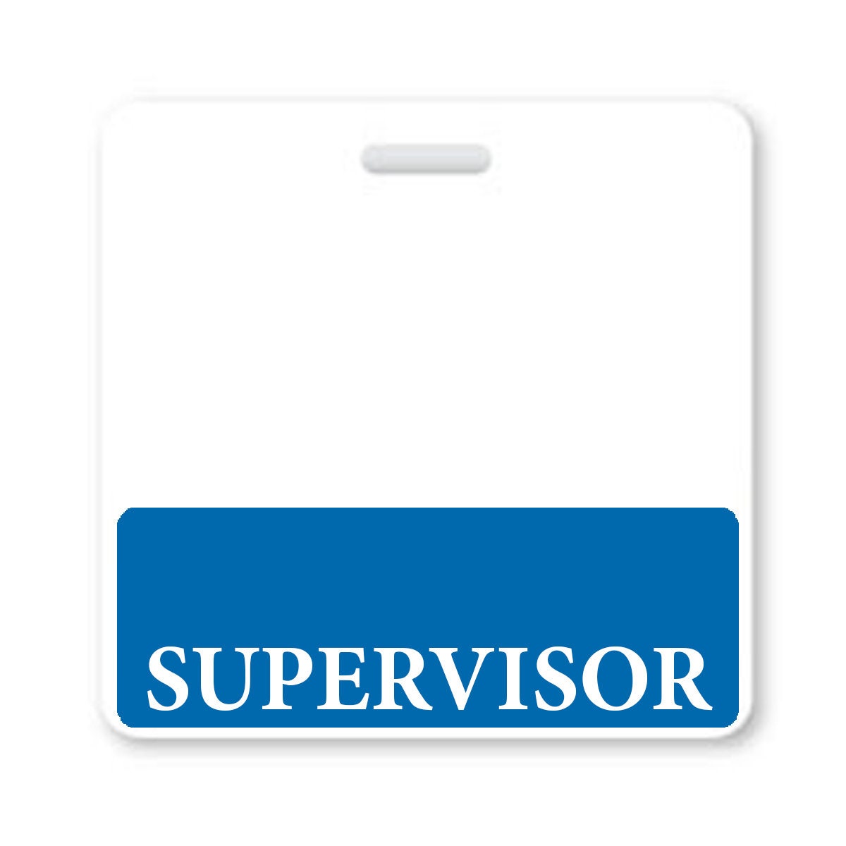 Blue SUPERVISOR Badge Buddy - Free Shipping! - Blue Badge Buddy for Supervising Supervisors - Wear Behind Horizontal ID Badge