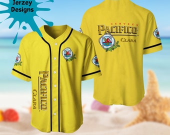 Pacifico 3D Baseball Jersey Shirt Summer Beach Gift For Men Youth and Kids Best Gift For Party Valentine Birthday
