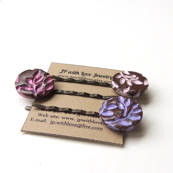 Hair pins, Purple hairpins, pink hair pins