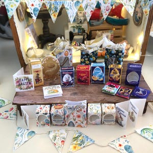 Set de Pascua para casa de muñecas imprimible a escala 1/12 (PDF)