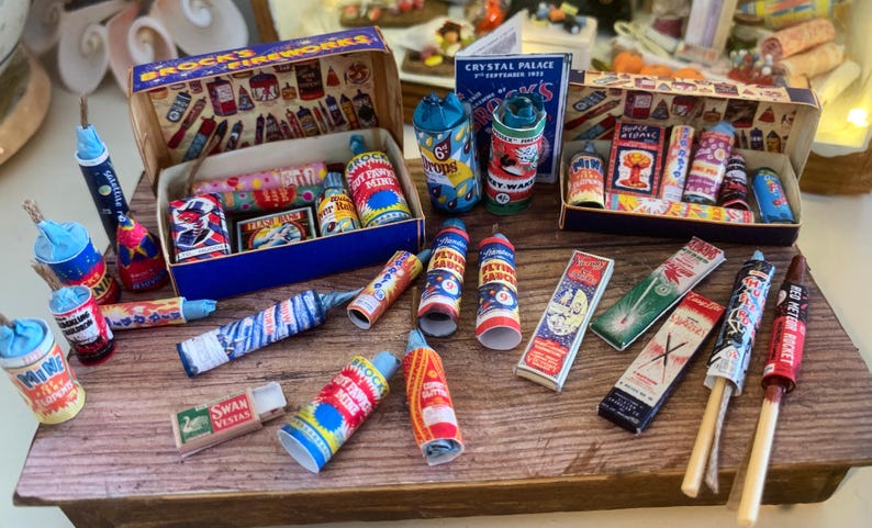 Mini Firework Set Fireworks Printable PDF 1/12th Scale for Dolls House - Etsy