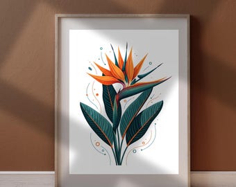 Bird of Paradise Poster: Vibrant Tropical Flower Wall Art Print (Digital Download)