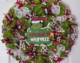Grinch Christmas Wreath: Whoville Holiday Decor